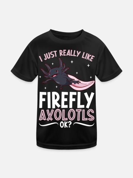 I love my Firefly Axolotl - Kids Functional T-Shirt - black - Front