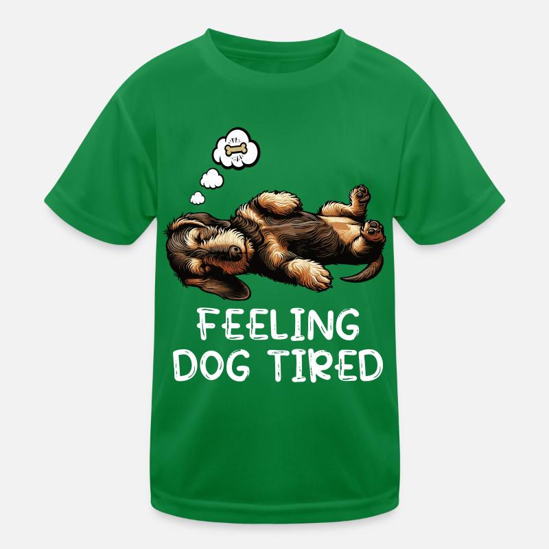 Se sentir fatigué par chien Teckel à poil dur Teckel teckel T-shirt sport Enfant
