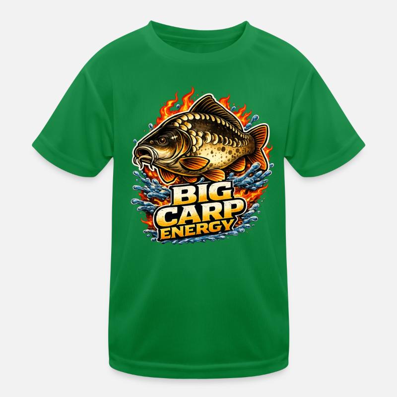 Große Karpfenenergie Kinder Funktions-T-Shirt