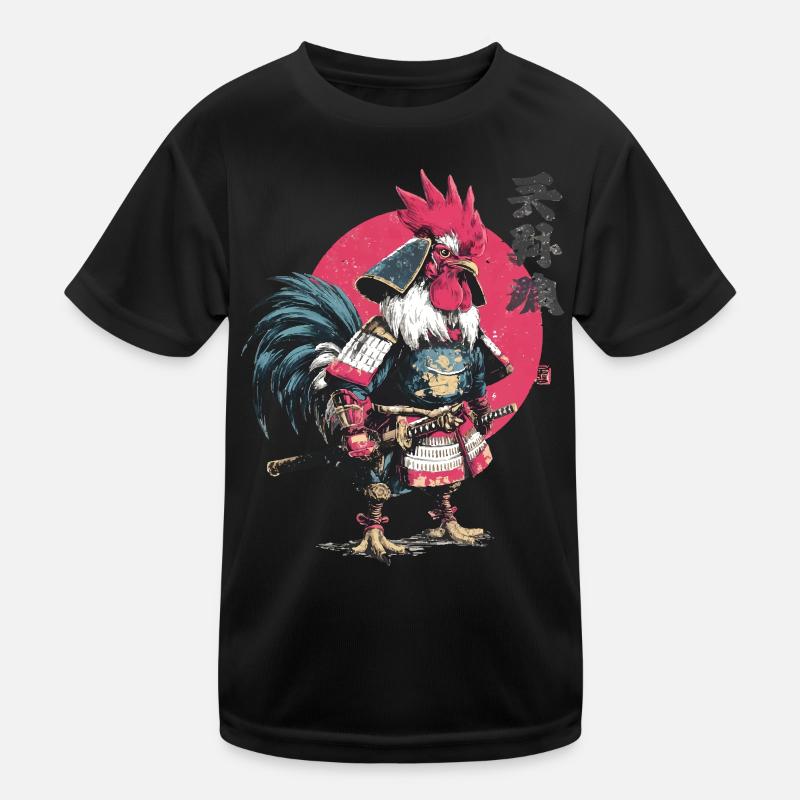 Hahn-Samurai-Rüstung Kinder Funktions-T-Shirt