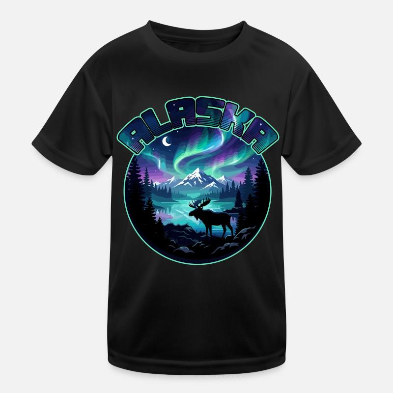 Alaska Lights Aurora Borealis Beobachtungsurlaub Kinder Funktions-T-Shirt