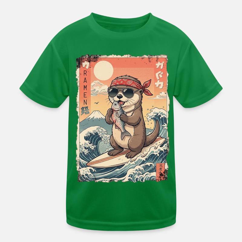 Kawaii Surf Otter Kinder Funktions-T-Shirt