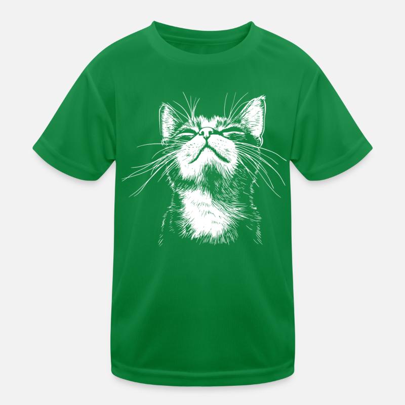 Funny Cat Face Kids Functional T-Shirt