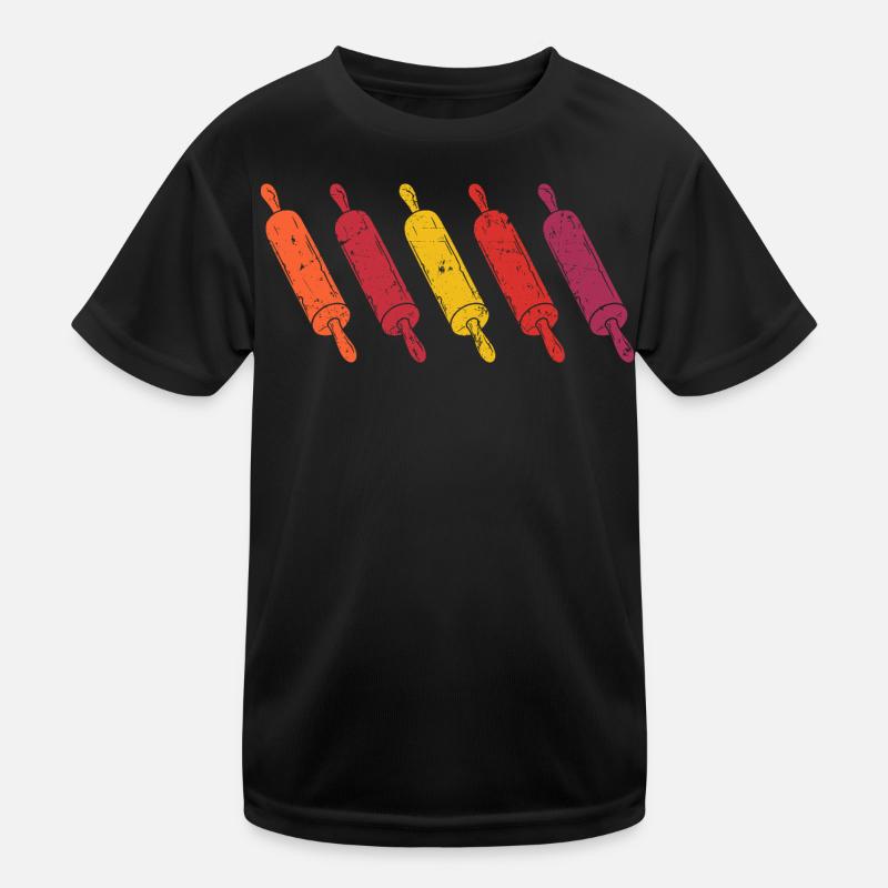 Rolling Pin Retro Vintage Baking Baker Baker Kids Functional T-Shirt