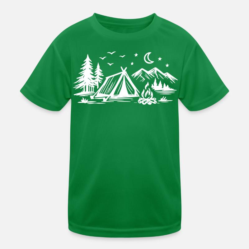 Camping Zelt Kinder Funktions-T-Shirt