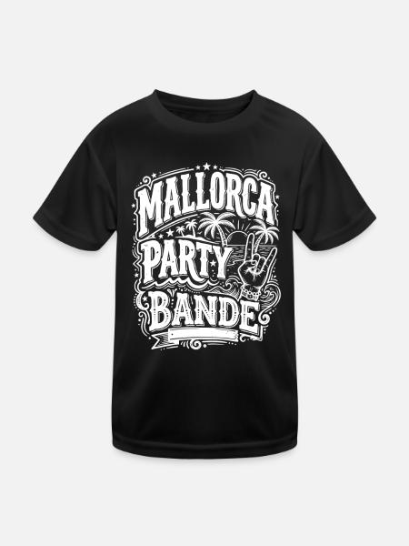 Mallorca Party Bande - Kinder Funktions-T-Shirt - Schwarz - Vorne
