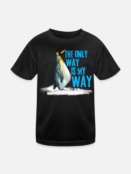 T-shirt drôle du mème Nihilist Penguin qui s’éloigne - T-shirt sport Enfant - noir - Devant