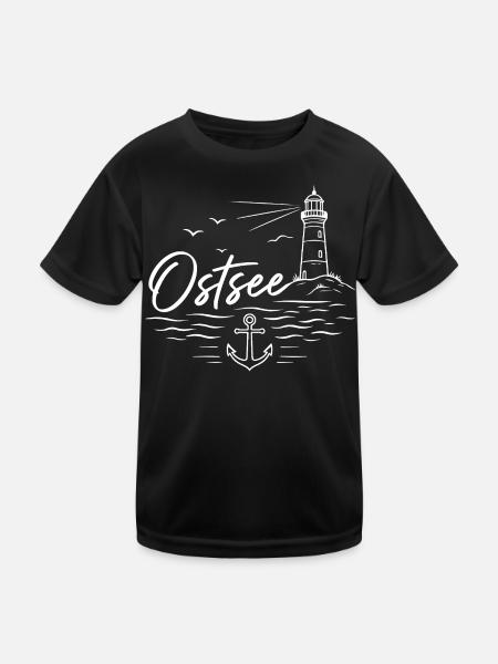 Ostsee - Kinder Funktions-T-Shirt - Schwarz - Vorne
