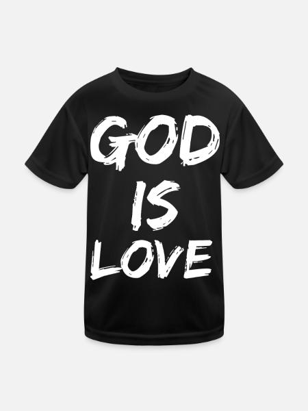 God is love - Kids Functional T-Shirt - black - Front
