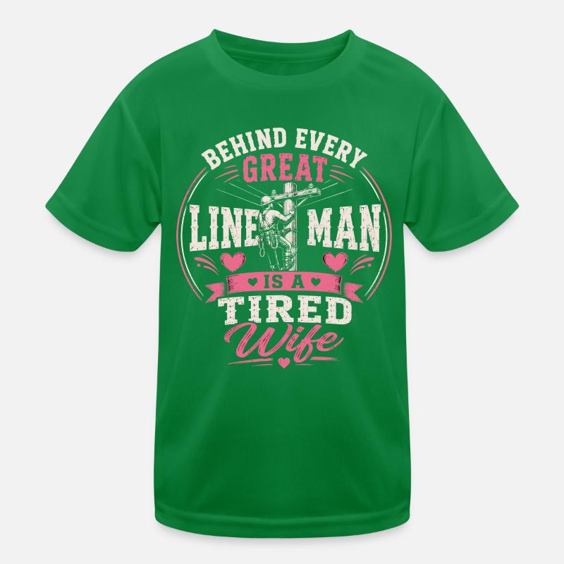Lineman Love Cable Electricity Technology Kids Functional T-Shirt