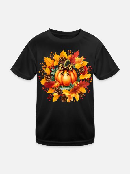 FALL SEASON PUMPKIN DAY - Kids Functional T-Shirt - black