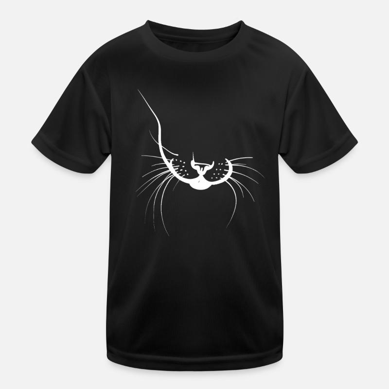 Katzen-Silhouette Schnurrhaare Kinder Funktions-T-Shirt