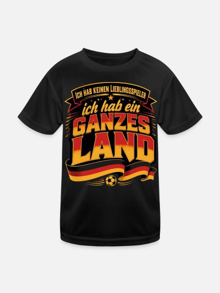 Ich hab keinen Lieblingsspieler - Kinder Funktions-T-Shirt - Schwarz