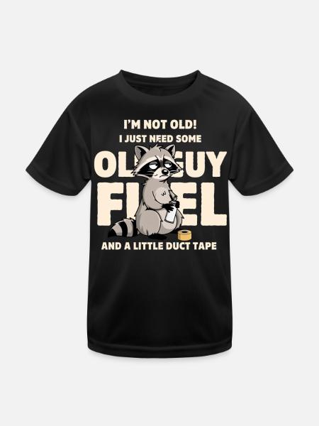 Raccoon Age Humor Tee - Kids Functional T-Shirt - black - Front