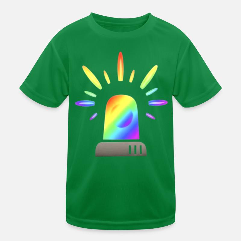 Regenbogen Sirene Warnleuchte Kinder Funktions-T-Shirt