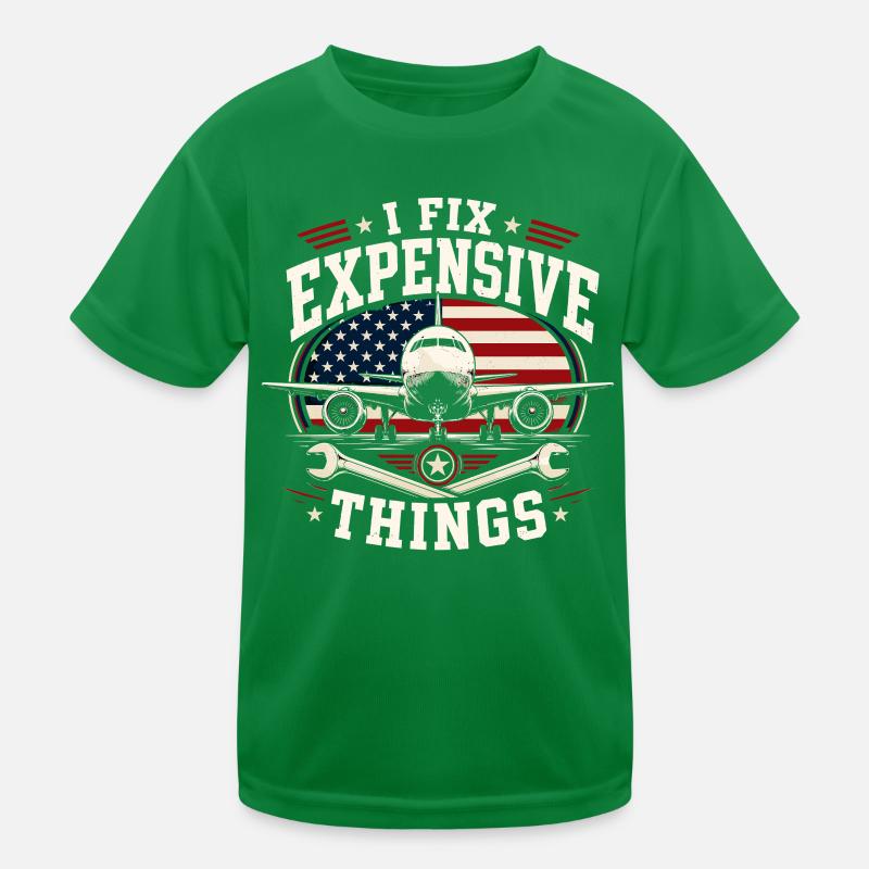 Flugzeugtechniker Instandhaltung Luftfahrt Kinder Funktions-T-Shirt