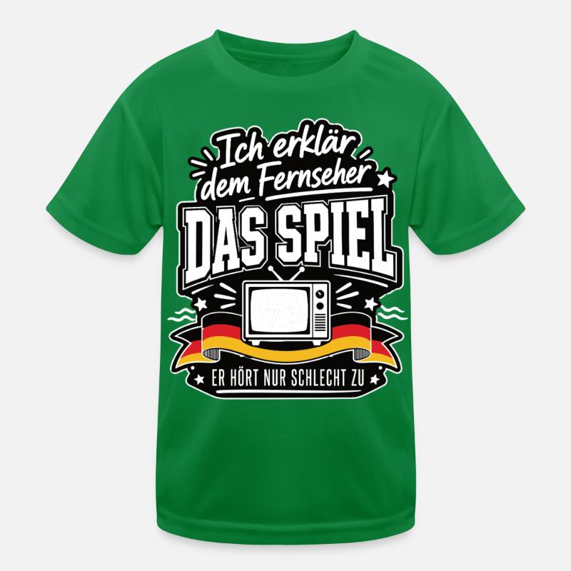 Fernseher braucht heute Coachingpflicht Kinder Funktions-T-Shirt