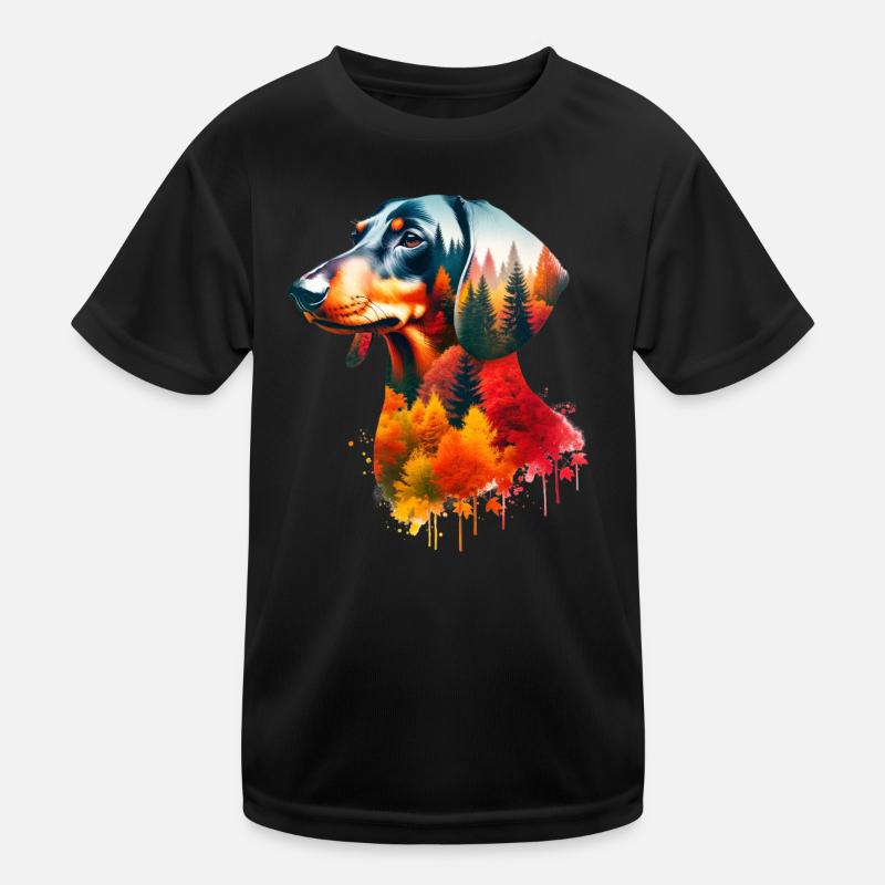 Dackel Kinder Funktions-T-Shirt