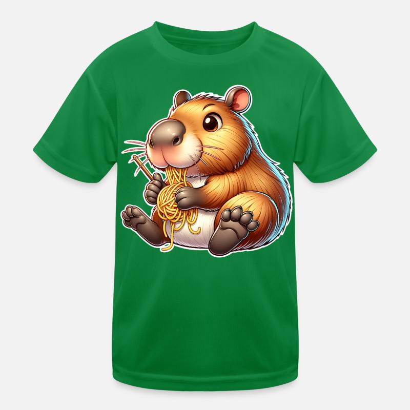 Capybara Pasta Kinder Funktions-T-Shirt