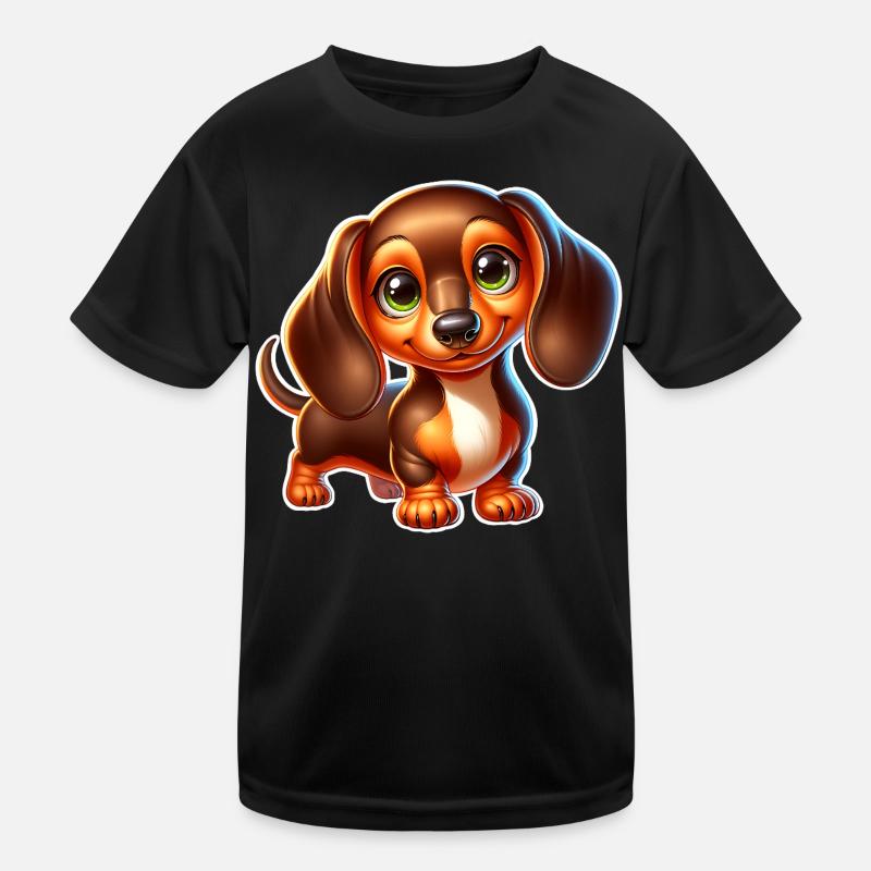 Dackel Kinder Funktions-T-Shirt