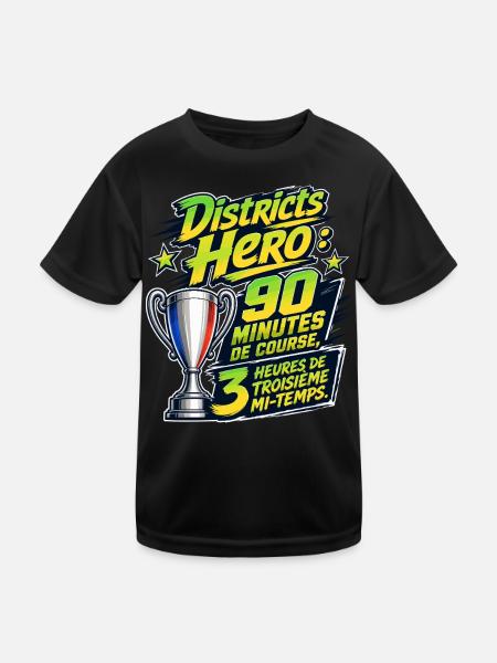 Districts Hero troisième mi-temps - Kinder Funktions-T-Shirt - Schwarz - Vorne