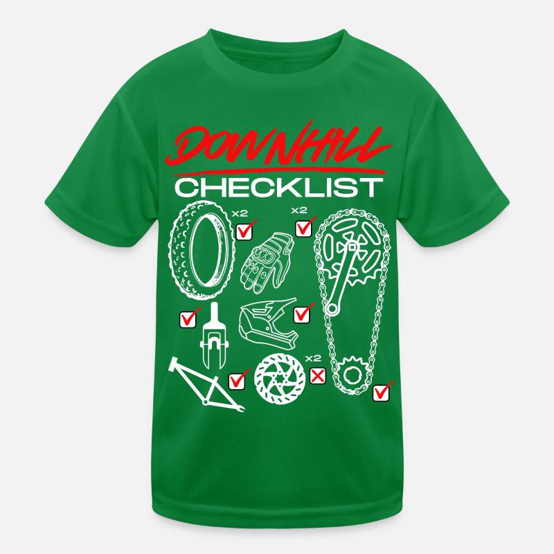 Bicycle Checklist Design Kids Functional T-Shirt