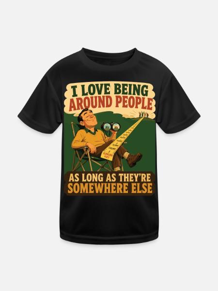 Among people with a safe distance - Kids Functional T-Shirt - black - Front