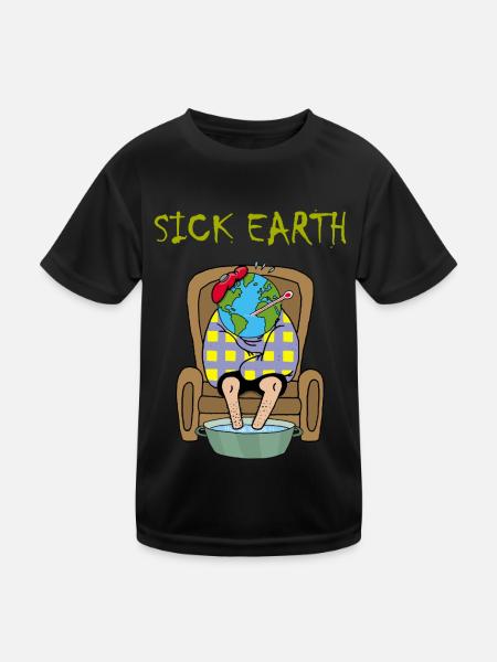 Planet Earth is sick - Kids Functional T-Shirt - black - Front