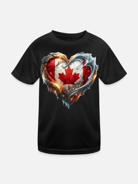 Bonne fête du Canada - T-shirt sport Enfant - noir - Devant