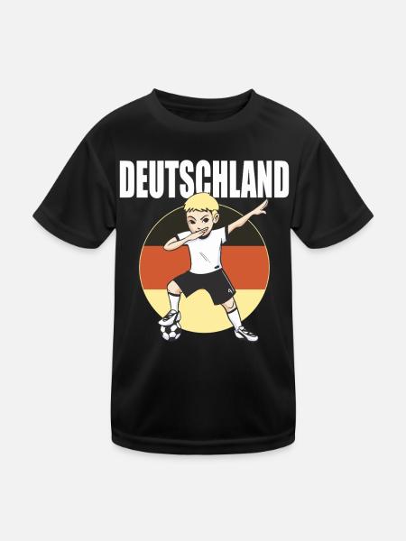 Deutschland Fussball Fan Shirt 2026 Fußball Trikot - Kinder Funktions-T-Shirt - Schwarz - Vorne