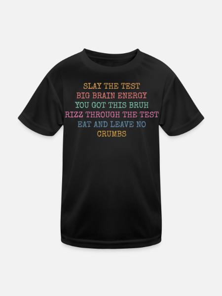 Motivation Gen Z Slang Review | Retro School Humor - Kids Functional T-Shirt - black - Front