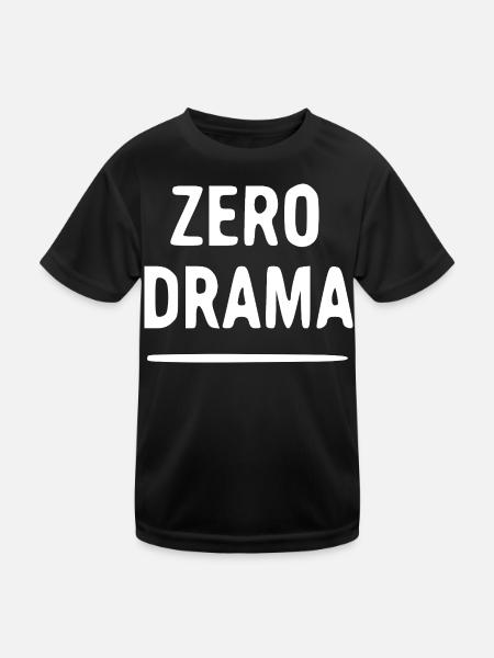 Zero Drama Typo Tee - Kids Functional T-Shirt - black - Front