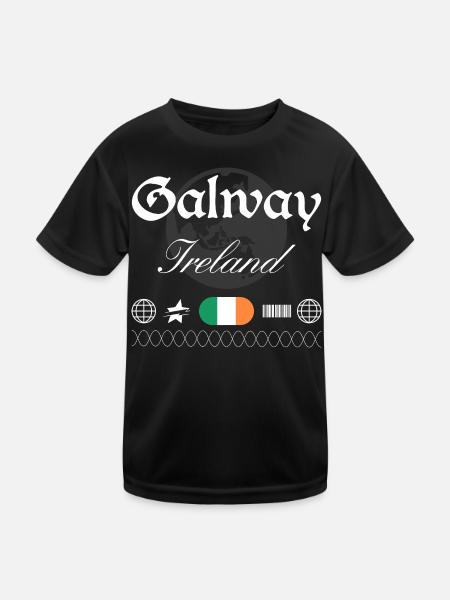 Galway Irland Streetwear Reise Souvenir - Kinder Funktions-T-Shirt - Schwarz - Vorne