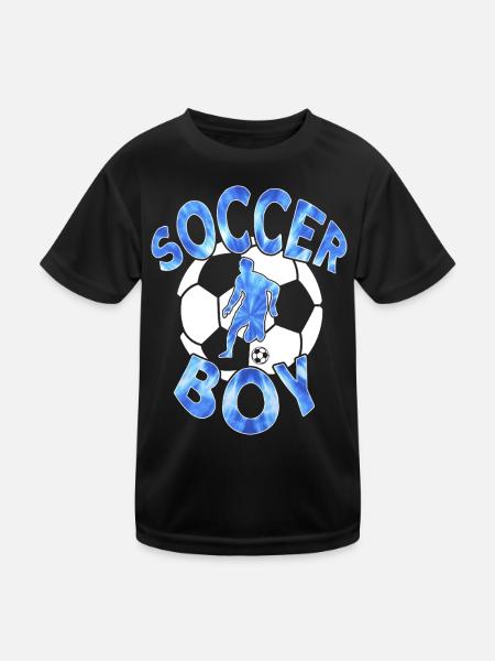 FUßBALLER SOCCER BOY FUßBALL - Kinder Funktions-T-Shirt - Schwarz - Vorne