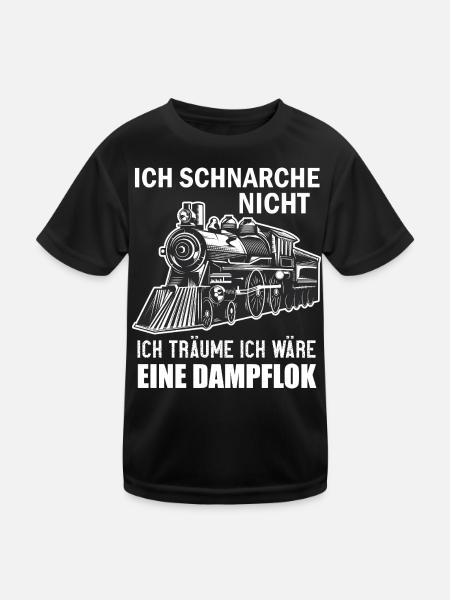 Ich Schnarche Nicht Ich Träume Ich Wäre Eine Lok - Kinder Funktions-T-Shirt - Schwarz - Vorne