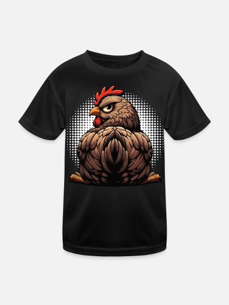 Hühner Huhn Hühnerliebhaber Hahn Hühnerbesitzer - Kinder Funktions-T-Shirt - Schwarz - Vorne
