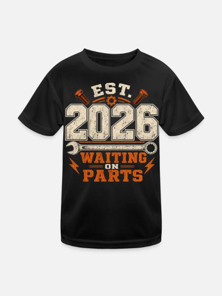 ESTIMÉ 2026 : En attente de tournevis du mécanicien de pièces - T-shirt sport Enfant - noir - Devant