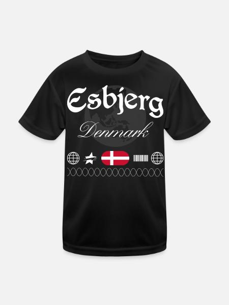 Souvenir de voyage Esbjerg Denmark Streetwear - T-shirt sport Enfant - noir - Devant