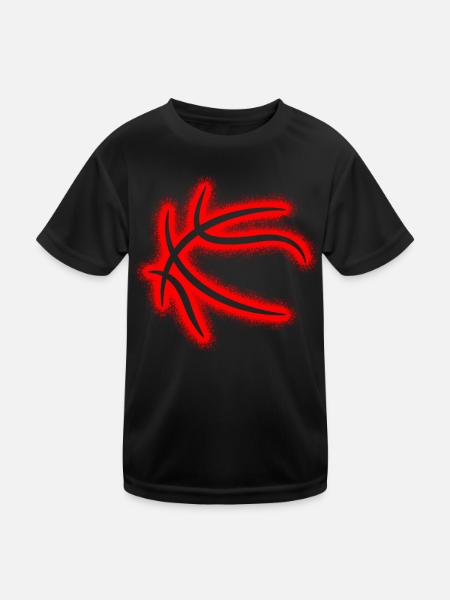 Basketballer Kinder Damen Herren Basketball - Kinder Funktions-T-Shirt - Schwarz - Vorne