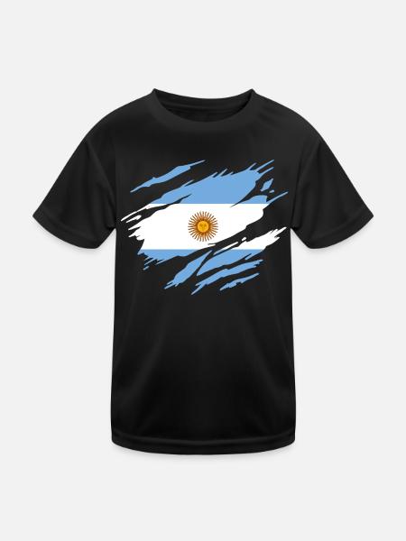 Argentina Argentine Flag Argentina - Kids Functional T-Shirt - black - Front