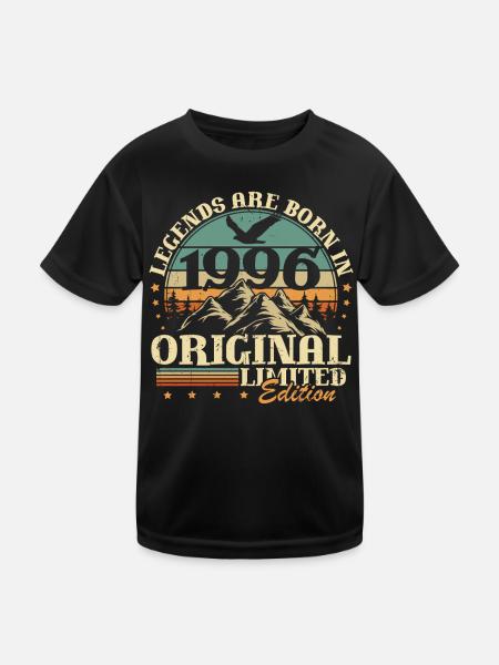 Legenden 1996 Vintage Geschenk zum 30. Geburtstag - Kinder Funktions-T-Shirt - Schwarz