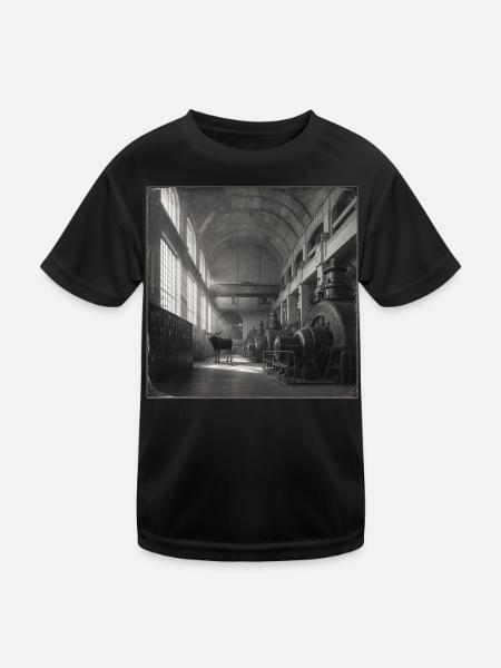 Lost Place Moose Black & White Art Animal Crime - Kids Functional T-Shirt - black - Front