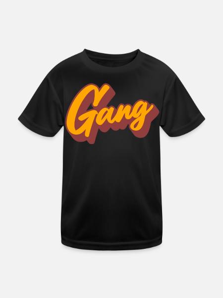 Gang - Kinder Funktions-T-Shirt - Schwarz - Vorne