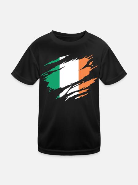 Irlande Drapeau Irlandais Irlandaise - T-shirt sport Enfant - noir - Devant