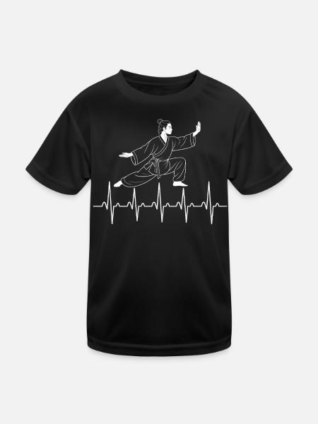 Tai Chi Zen Meditation – Chi Qigong Training - Kids Functional T-Shirt - black - Front