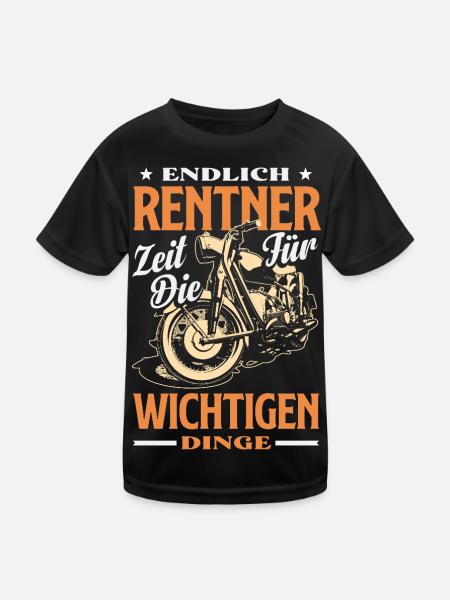 Endlich Rentner Wichtige Dinge - Kinder Funktions-T-Shirt - Schwarz - Vorne