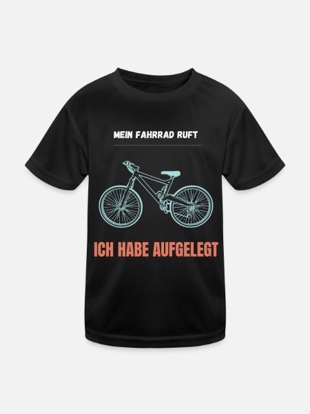 Mein Fahrrad ruft aufgelegt - Kinder Funktions-T-Shirt - Schwarz - Vorne