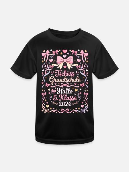 Goodbye Elementary School Hello 5th Grade 2026 - Kids Functional T-Shirt - black - Front