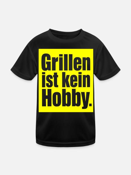 Grill Spruch Geschenk für Männer und Papa Grillfan - Kinder Funktions-T-Shirt - Schwarz - Vorne