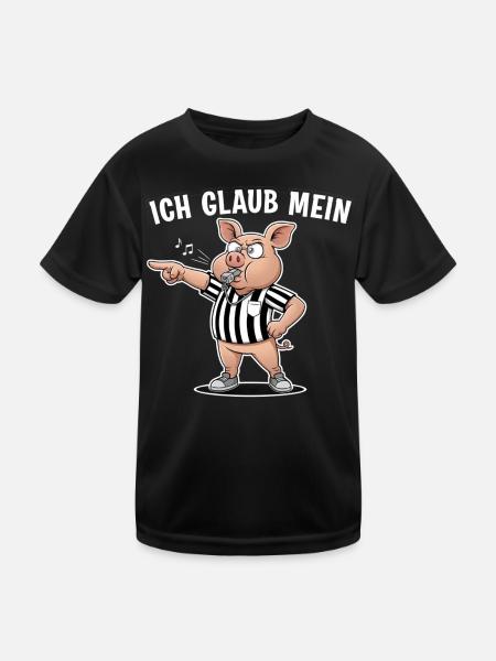 Ich glaub mein Schwein pfeift – Lustiges Shirt - Kinder Funktions-T-Shirt - Schwarz - Vorne